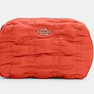 Coach Boxy Cosmetic Case in Mango organe color, NWT
